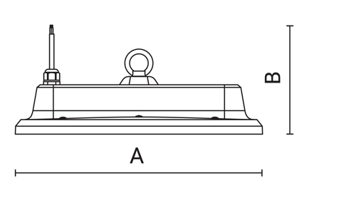 RADIO - Riflettore industriale, dimensioni