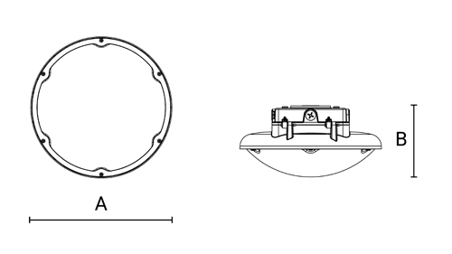 BOXE - Riflettore industriale, dimensioni